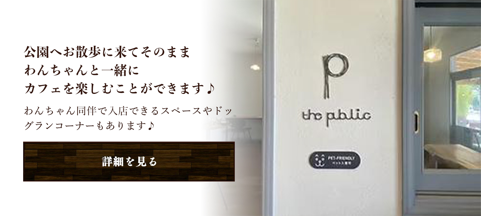 公園へお散歩に来てそのままわんちゃんと一緒にカフェを楽しむことができます♪